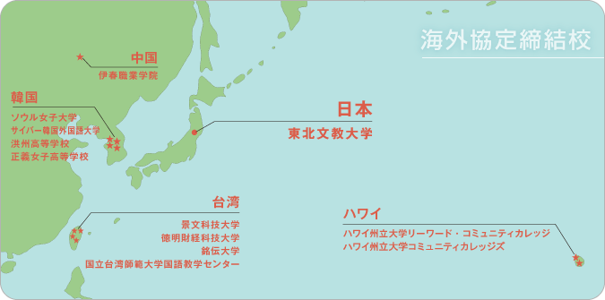 海外協定締結校一覧